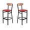 Flash Furniture Red Vinyl Barstool with Natural Wood Back, 2PK 2-XU-DG6V6RDV-NAT-GG - alternate 3